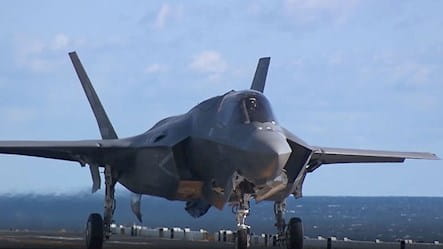 F-35 sitting on a deck