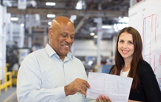 Man and Woman with paper